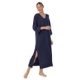 thumbnail image 4 of Aria Women's Sweater Knit 3/4 Sleeve V-Neck Lounger Nightgown with Pockets, Sizes XS to 5X, 4 of 5