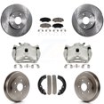 thumbnail image 1 of Transit Auto Front Rear Disc Brake Caliper Rotors Drums Ceramic Pads Kit (8Pc) for Car Honda Fit Accord KC8-100781C, 1 of 11