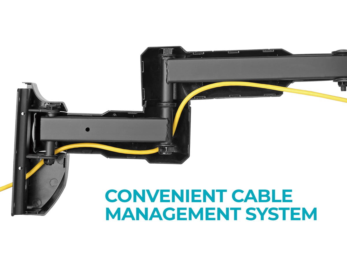 Monoprice Full-Motion Articulating TV Wall Mount Bracket - For TVs 23in to 42in Up to 66 lbs, Cable Covers, Fits Curved Screens, Flat, LED, OLED, LCD