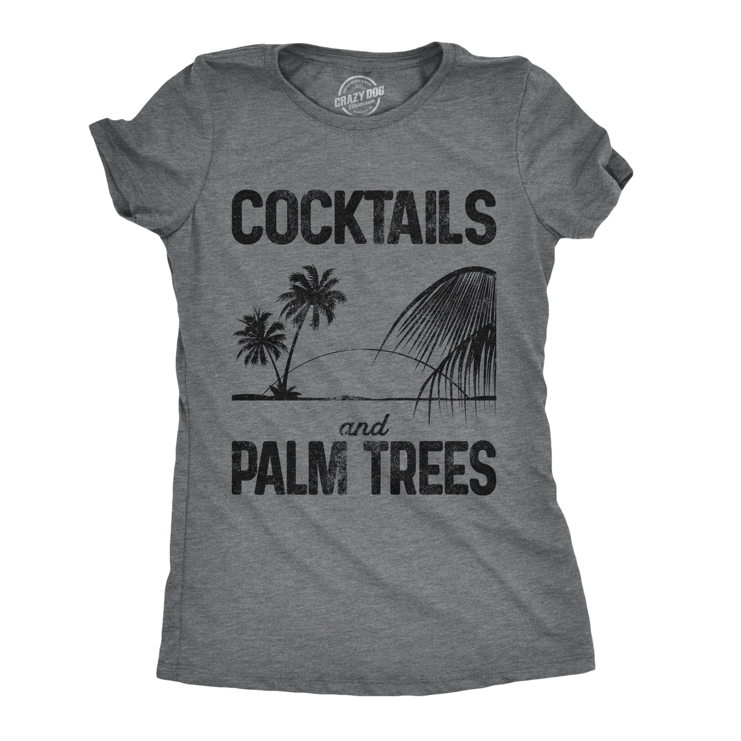 Womens Cocktails And Palm Trees Tshirt 