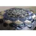 thumbnail image 3 of The HomeCentric Pillow Cover Silver Shams Sequins & Beaded Flower Medallion Pillow Sham Pack of 2 24x24 inch (60x60 cm) Pillow Shams Square Silk Pillow Sham Modern Floral Pillow - Silver Wildflower, 3 of 4