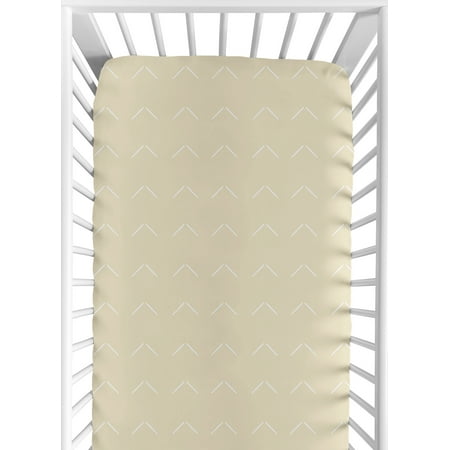 UPC: 0846480096665 | Woodland Boho Arrow Taupe and White Fitted Crib Sheet Boy or Girl by Sweet Jojo Designs