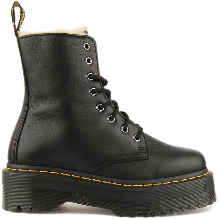 ミドルブーツ DR.MARTENS Women Boots JADONIIIBLACK Black Dr Martens Jadon FL Women's Leather Platform Boot With Zip