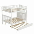 thumbnail image 5 of Full over Full Bunk Bed with Trundle and Staircase,White, 5 of 12