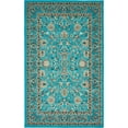 thumbnail image 1 of Unique Loom Kashan Traditional Floral Area Rug, 5 x 8 Feet, Turquoise/Ivory, 1 of 2
