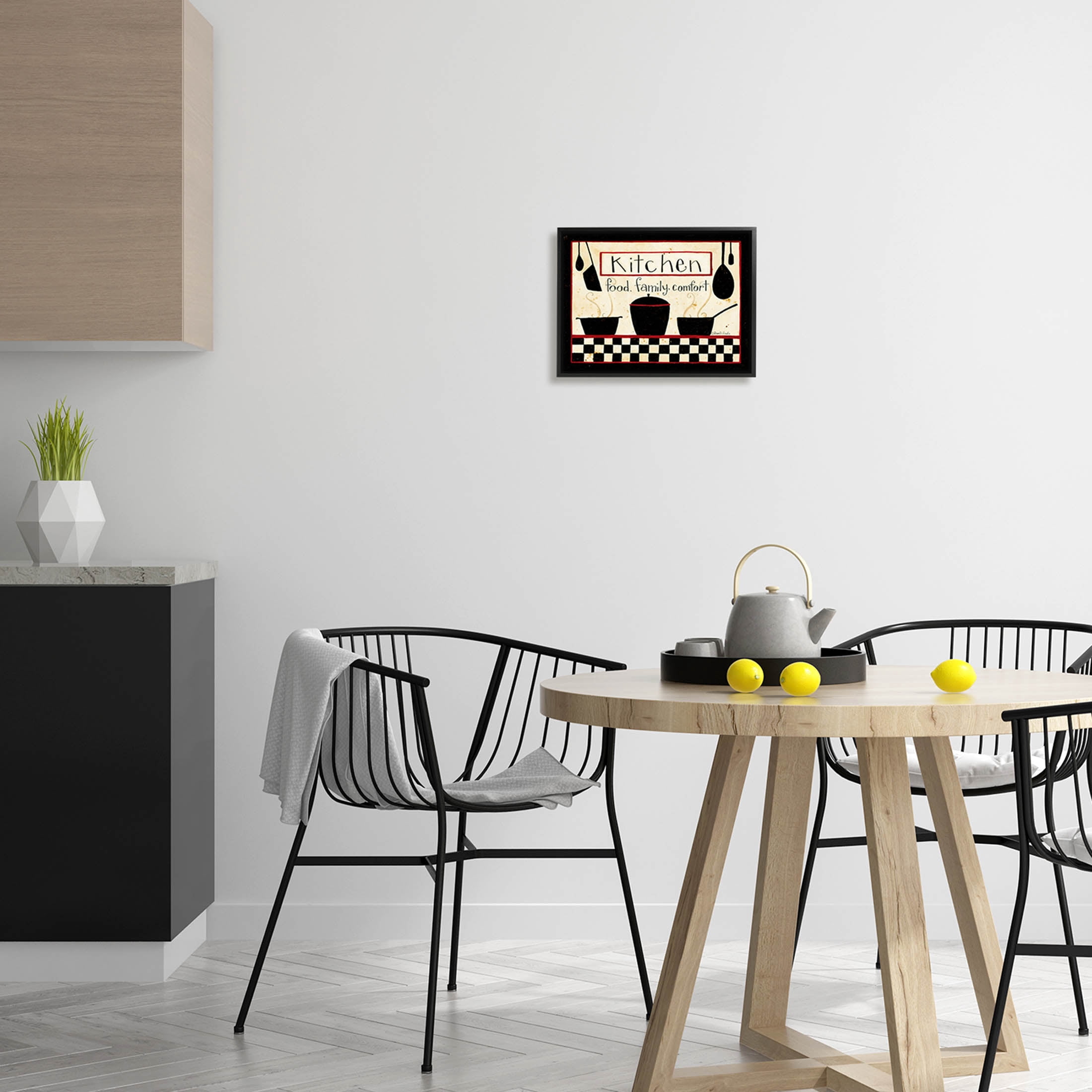 Kitchen Food Family Comfort Patterned Food & Beverage Graphic Art Black Framed Art Print Wall Art