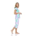 thumbnail image 4 of Lati Fashion Women Capri and Short Sleeve Top 2-Piece Female Pajamas Set Purple XXL, 4 of 4