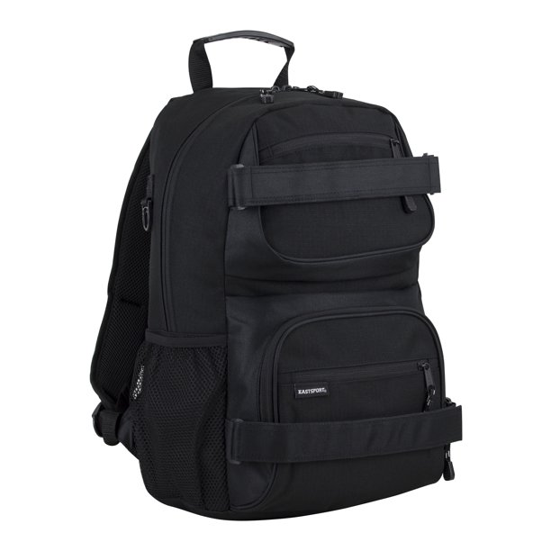 Eastsport Unisex Dual Strap Skater Backpack, Black