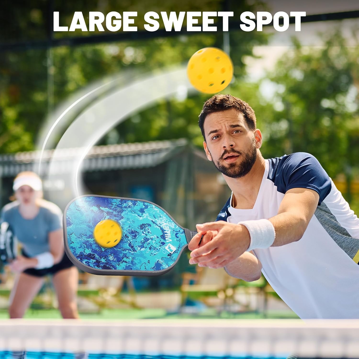 VILLEY Pickleball Paddles Set of 2, Fiberglass Surface Pickleball Set with 4 Pickleball Balls and Pickleball Bag, for Men, Women, Kids, Adults