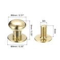 thumbnail image 2 of Unique Bargains 8mm Ball Head Stud Rivets Screw Back, 50Pack Round Head Button Nipple Rivet, Light Golden, 2 of 7