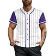 thumbnail image 2 of Striped Baseball Jersey Shirt for Men Stripes Baseball Shirts Sports Uniform, 2 of 5