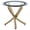 Brass, Clear, variant on Coaster Brooke Round Glass Top Side End Table Metal Base, Chrome