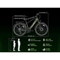 thumbnail image 2 of Jasion Roamer 26" Electric Bike for Adults, 500W Rated Motor Commuter Ebike with 48V 11Ah Removable Battery, 62-Mile Range, 28 MPH, 7-Speed, Green, 2 of 9