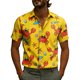 thumbnail image 2 of Ceisia Men's Loose Fit Short Sleeve Button-Down Shirts - Cartoon Crab Ocean Print Yellow L Gifts, 2 of 5
