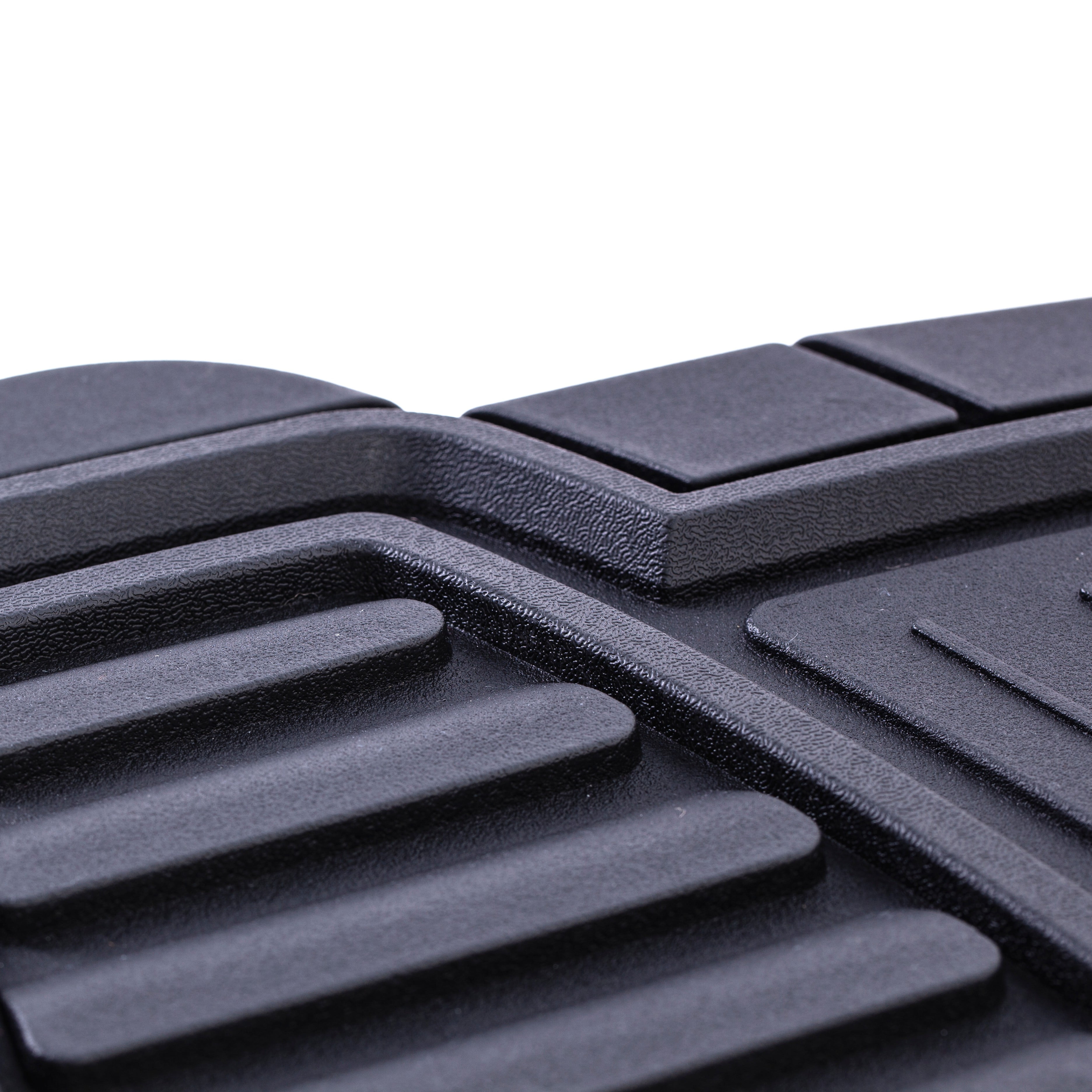 Auto Drive 4PC Rubber Floor Mats Toll Black - Universal Fit 