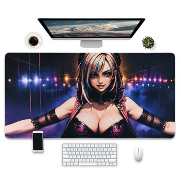 Large Gaming Mouse Pad with Anime Art Design, Extended XXL Desk Mat, 31.5 x 15.7 inches, Non-Slip Base
