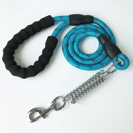 - Large Dogs Padded Handle Traction Rope Leash with Reflective Threads Color:Blue