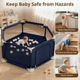 thumbnail image 2 of Baby Playpen, Travel Baby Playards, Baby Play Yard, 6Panels Portable Infant Play Game Area,Blue, 2 of 7
