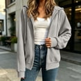 thumbnail image 2 of NominalSnug Zip up Hoodies for Women Full Zip up Long Sleeve Shirts Drawstring Hooded Sweatshirts with Pockets, 2 of 8