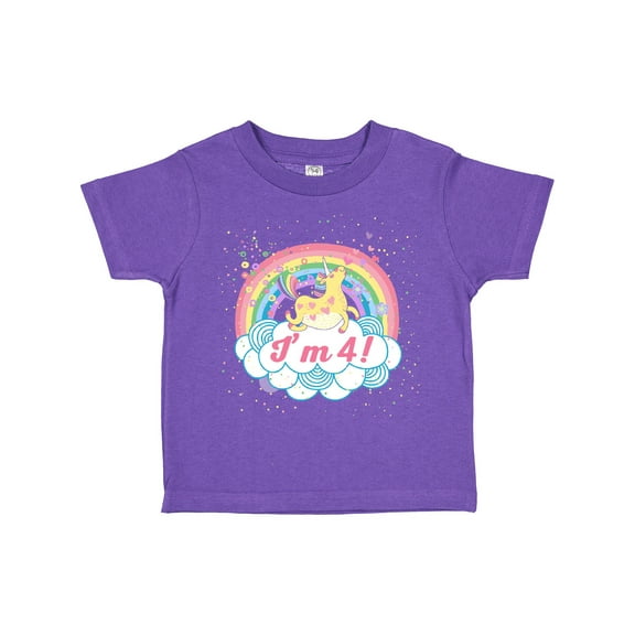 Inktastic 4th Birthday Unicorn Rainbow Cute Girls Girls Toddler T-Shirt