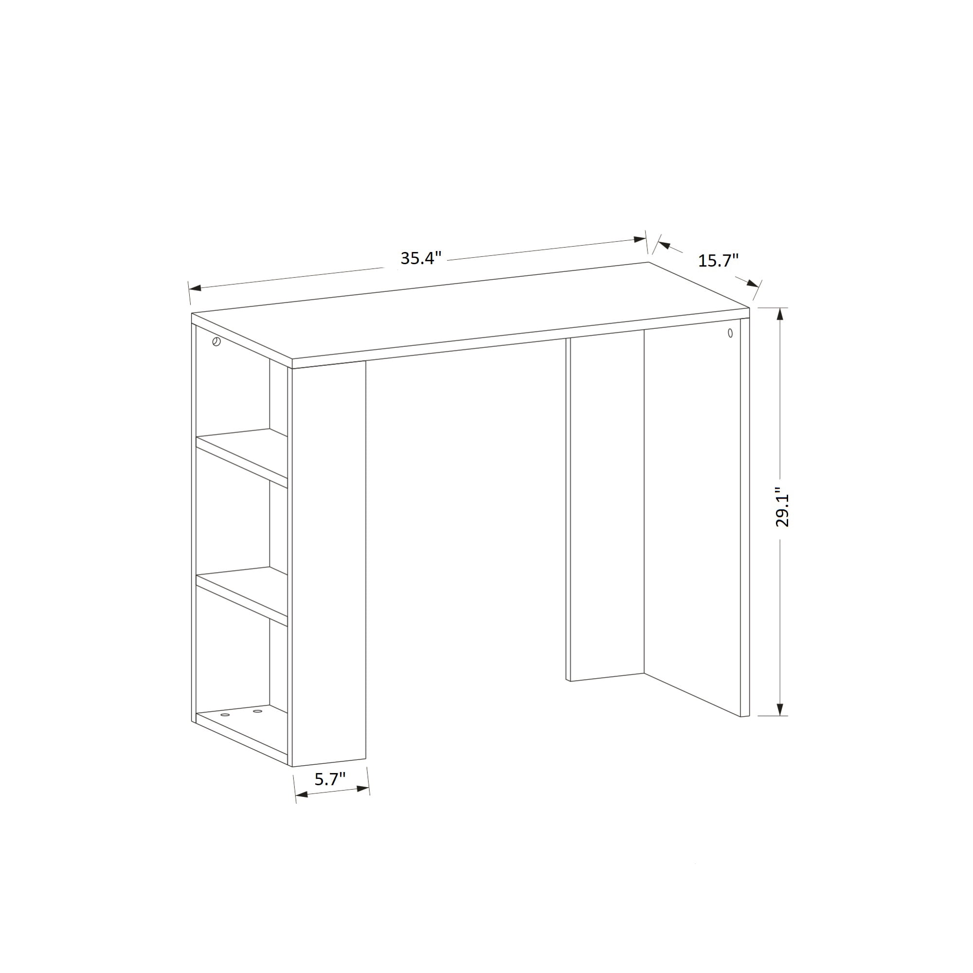 Ada Home Decor Furniture 3 Tier White Pennock Modern Desk