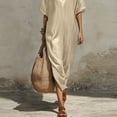 thumbnail image 5 of Tumotour Summer Tank Dress For Women'S V-Neck Short Sleeve T-Shirt Dress Straight-Line Dress, 5 of 8