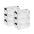 thumbnail image 1 of Caja de almacenamiento Sterilite Ultra Latching de plástico transparente de 18 cuartos de galón x6, 1 of 9