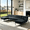Dark Grey, variant on Gewnee 117.13”U-Shaped Sectional Sofa,Corduroy Couch,4 Seat Lounge Sleeper Sofa with Double Chaises for Living Room.Black