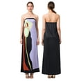 thumbnail image 2 of Raccmtaty Women's Strapless Long Dress Sleeveless Abstract Print Loose Tube Dress Summer Beach Dress, 2 of 8