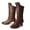Brown, variant on Babysbule Boots for Women Winter Women Shoes Winter Warm High Heel Casual Retro British Style Solid Color Lace Up Pointed Mid Calf Knight