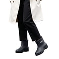 thumbnail image 5 of Puntoco Women's Short Rain Boots Waterproof Chelsea Ankle Rubber Garden Shoe Black 7.5, 5 of 7