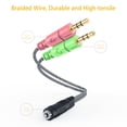 thumbnail image 6 of MillSO Headphone Splitter, CTIA 3.5mm TRRS Female to Dual TRS Male Mic Audio Jack Y Adapter Cable for Gaming Headset To Dual-Jack Computer, 8inch, 6 of 10