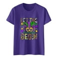 thumbnail image 1 of SZXZYGS T-Shirts pour Femmes Coupe Ample Pack Mode Décontractée Carnaval Imprimé Lettre Col Rond Manches Courtes Haut Été 2024, 1 of 3