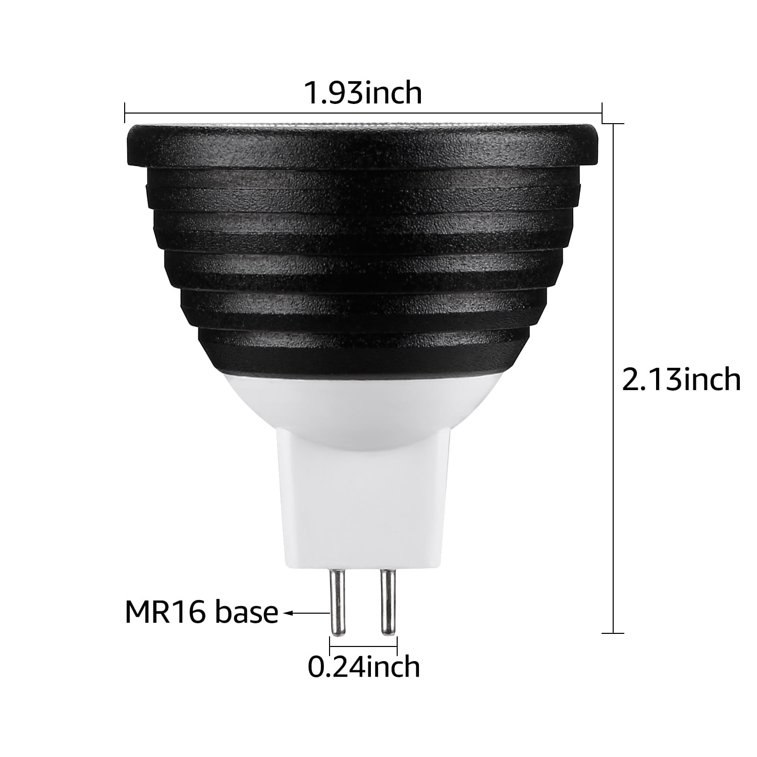 6 Pack RGB Color Changing LED Floodlight Bulb Kit, 3W Multi-Color LED MR16 Light Bulbs with GU5.3 Base & 2 IR Remote Controllers, Black Finish