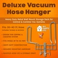 thumbnail image 2 of Deluxe Vacuum Hose Hanger – Heavy Duty Metal Wall Mount Storage Rack for Central & Canister Vac Systems – Fits 30-40 Ft Hose – Includes Screws & Anchors – Gray, 2 of 7