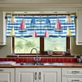 thumbnail image 3 of Yayeee Kitchen Curtains Tier Set of 2 Light Filtering 57"x24" Over Sink Window Panels, Green Sailboats, 3 of 7