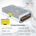 thumbnail image 2 of 12V 20A Switching Power Supply LED Transformer 240W Switching Power Supply AC 110V / 240V DC 12V Switching Converter for Radio, LED Strip and Printer, 2 of 5