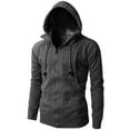 thumbnail image 5 of H2H Mens Casual Slim Fit Hoodie Zip-Up Long Sleeve Active Jersey Jackets (KMOHOL019), 5 of 6