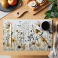 thumbnail image 2 of Watercolor Botanical Floral Placemats Set of 8 Farmhouse Garden Place Mats Indoor Wipeable Table Mats Washable Cloth Dining Table Placemats for Kitchen Holiday Party Home Decor 13x19 Inch, 2 of 9
