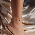 thumbnail image 3 of 10Ct Pear Cut Lab-Created Diamond Women's Dangling Anklet 14K Yellow Gold Plated 925 Sterling Silver, 3 of 6