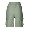 thumbnail image 6 of Inleife Ladies Casual Outdoor Cargo Five-Point Shorts Soft Stretchy Elastic Waistband Drawstring Multi Storage Pocket Loose Daily Walking Workout Shorts, 6 of 6