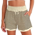 thumbnail image 2 of Abomasnow Women's Comfy Stretch Summer Beach Shorts Elastic High Waist Drawstring Shorts Casual Pajama Yoga Short Pants with Pockets, 2 of 6