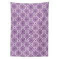 thumbnail image 2 of Oriental Tablecloth, Monochrome Design Folkloric Motif Illustration, Rectangle Satin Table Cover Accent for Dining Room and Kitchen, 52" X 70", Pastel Purple Mauve, by Ambesonne, 2 of 2