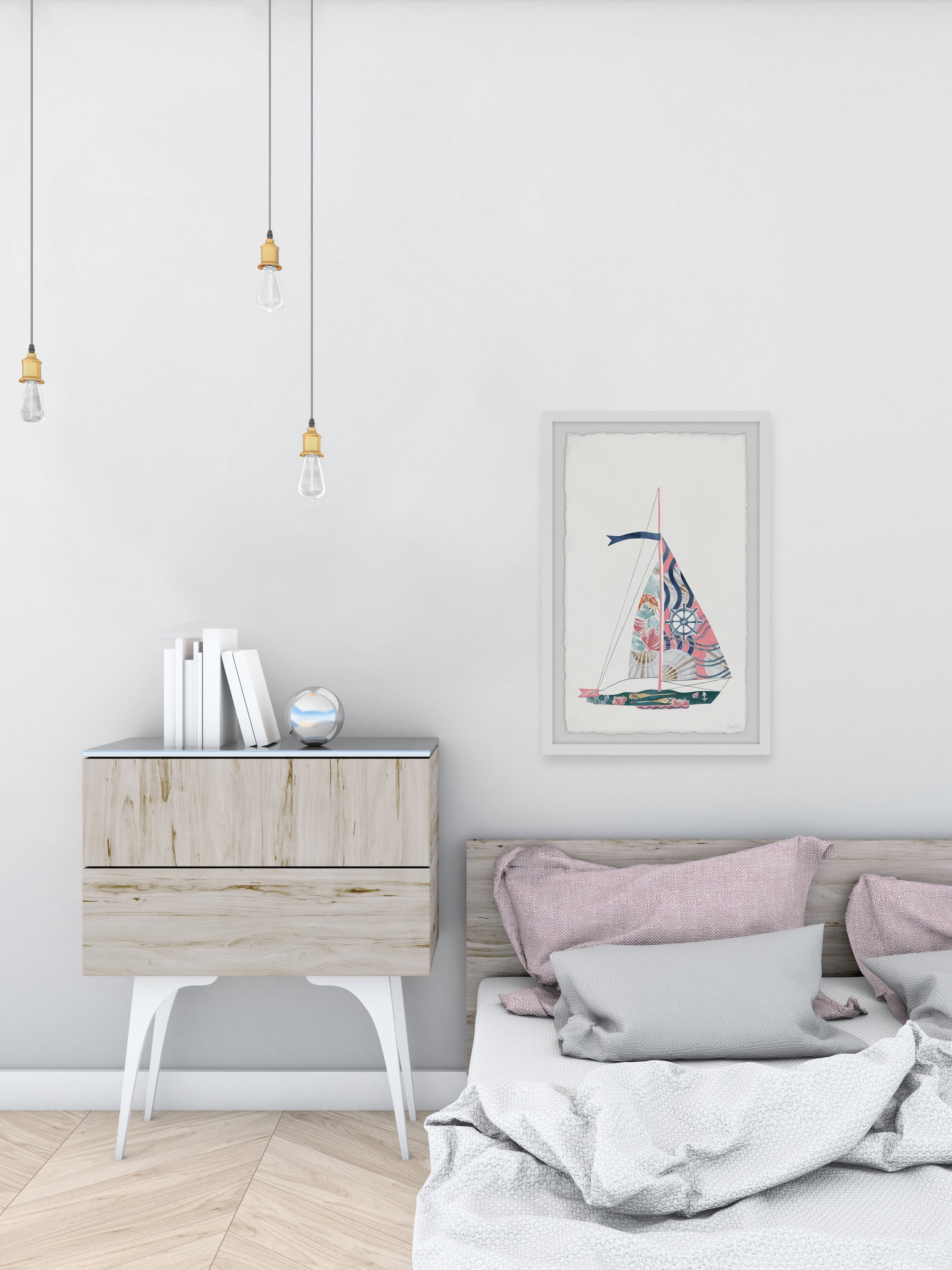 Parvez Taj Sailing Pink Framed Wall Art
