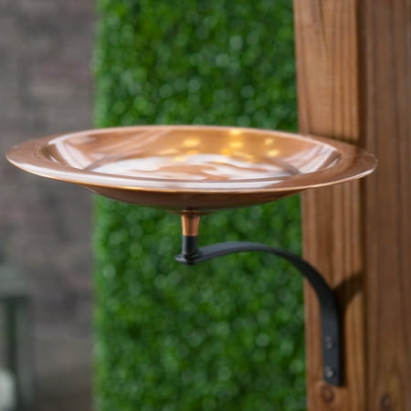 Classic Copper Bird Bath Bowl With Wall Mount Bracket Walmart Com