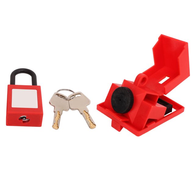 HLONK Clamp-On Circuit Breaker Lock 38mm Shackle Nylon Safety Padlock for Lockout Tagout Secure Locking Device for Electrical Safety Compliance with OSHA Standards