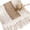 A #2, variant on StlyGar Macrame Table Runner Woven Small Table Runner with Tassels & Brown Cotton Linen Kitchen Table Decor for Dining Dresser Home Tea Table Decor