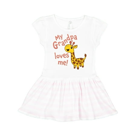 

Inktastic My Grandpa Loves me- cute giraffe Gift Toddler Girl Dress