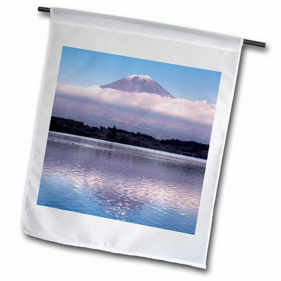 3dRose, Japan, Shizuoka, Mt. Fuji and Lake Tanuki. , 12 x 18 inch Garden Flag