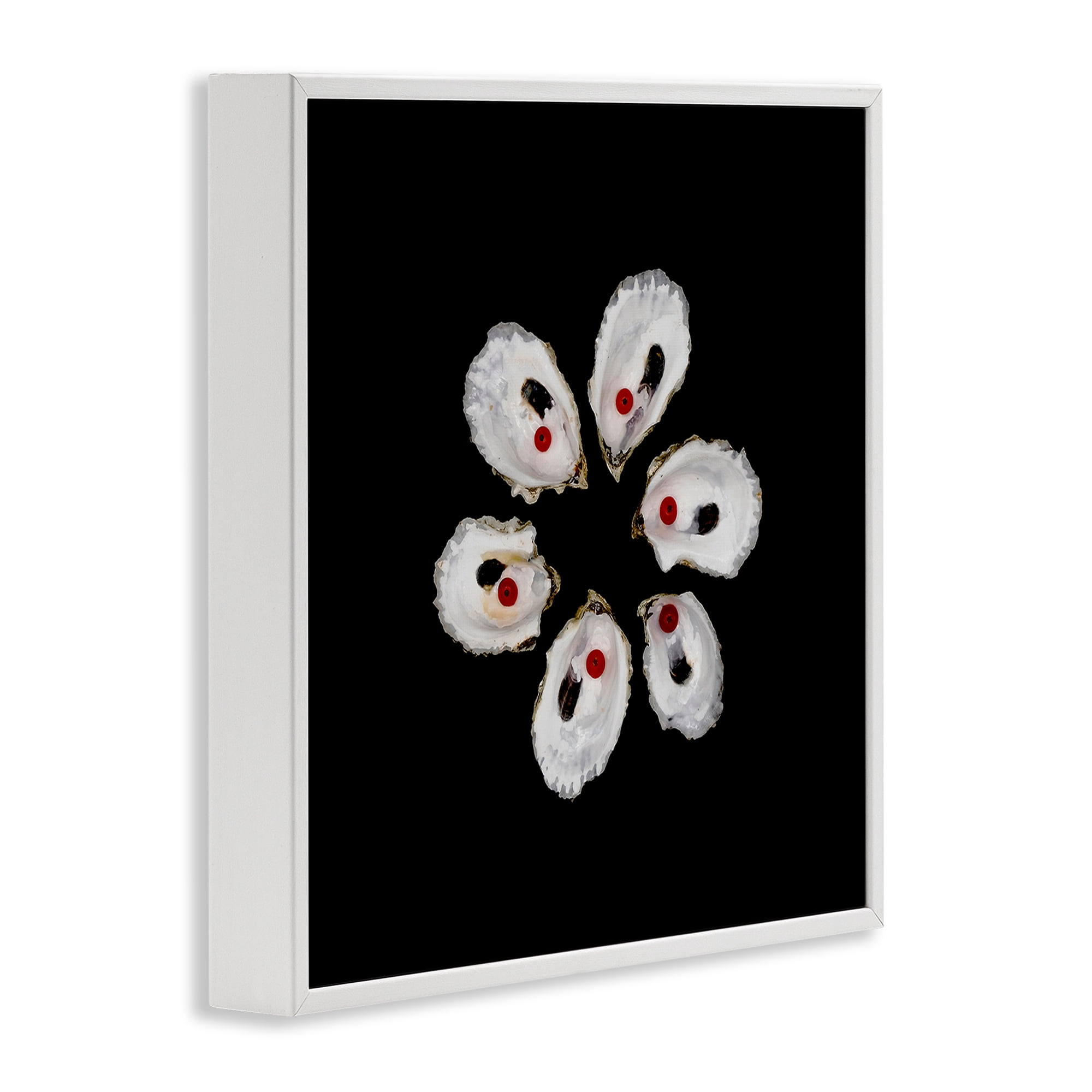 Stupell Industries Oyster Shells Symmetry White Framed Giclee Art, design by Beth Adoette